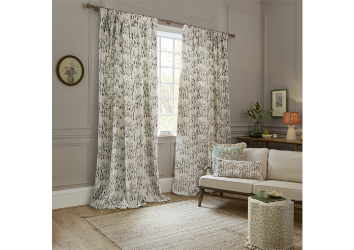 Chinese Lanterns Pencil Pleat, Linen - Ready Made Curtains - Image 7